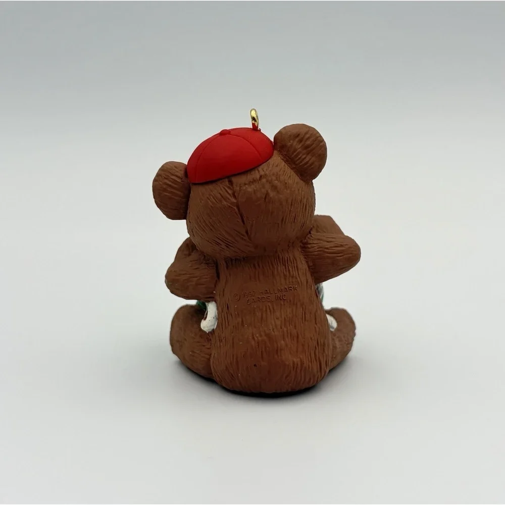 Hallmark Keepsake Ornament Grandson's First Christmas 1992 Bear Toy Bag Vintage